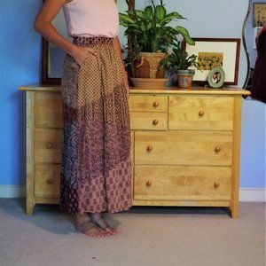 High wasted patchwork skirt